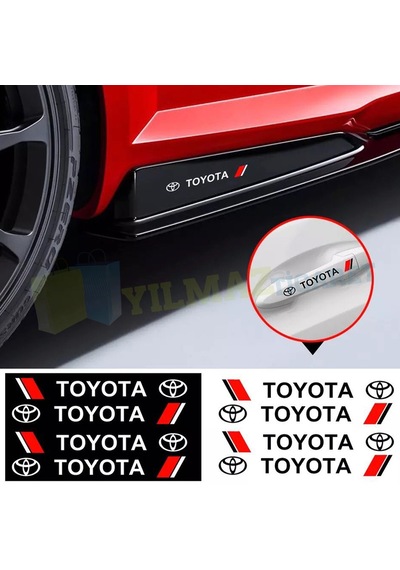 Toyota Logo Kapı Kolu Jant Ayna Oto Sticker Yapıştırma 4 Adet 13 Cm