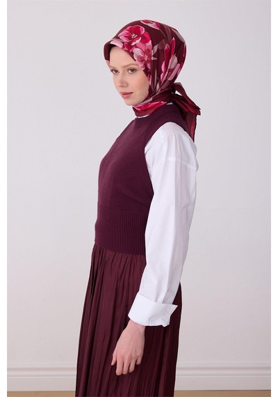 Belli İpek Eşarp - 4330-04 Bordo Twill