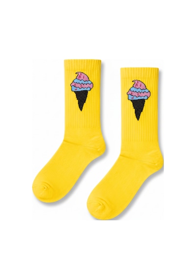 Carnaval Socks Sarı Dondurma Desenli Tenis Çorap Çok Renkli