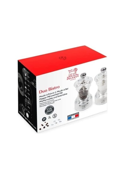 Duo Bistro - Karabiber Değirmeni + Tuz Değirmeni 10 Cm - Klasik Öğütme Derecesi Ayarı - Akrilik Diğer