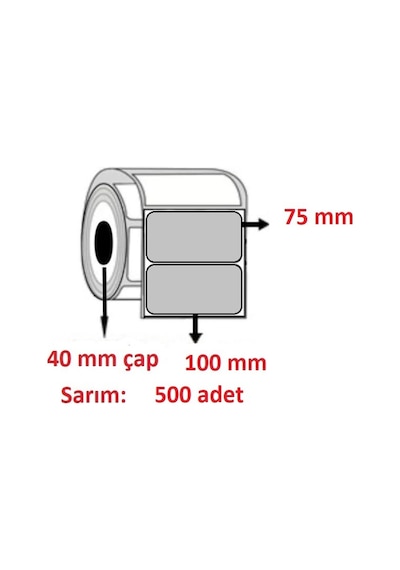 100X75 SİLVER MAT ETİKET 500 LÜ 5 RULO 2500 ADET