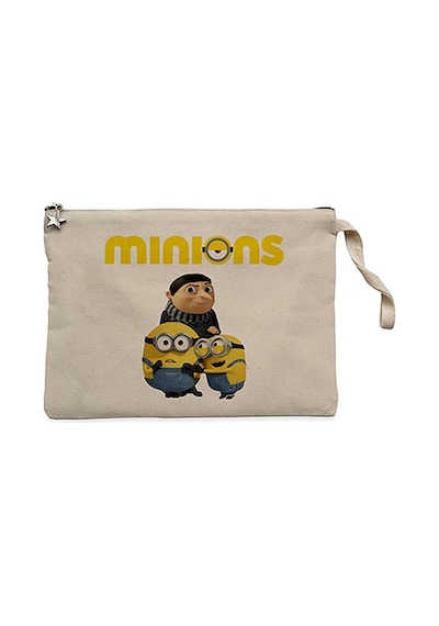 Minions And Gru Krem Clutch Astarlı Cüzdan / El Çantası Krem