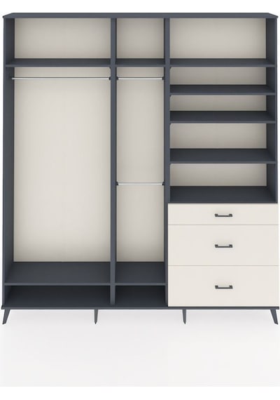 Arges Dolap 9 Raflı 3 Çekmeceli 3 Askılı 220x30x243 Antrasit-antrasit/aytaşı Antrasıt/aytası Arges Dolap 9 Raflı 3 Çekmeceli 3 Askılı 220x30x243 Antrasit-antrasit/aytaşı Antrasıt/aytası
