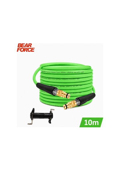 Robeve Bear Force Flexible Hortum Bosch Aquatak Uyumlu 10 Metre Basınçlı Yıkama Hortumu 200 Bar 2900 Psı Ultra Esnek Kırılmaya Dayanıklı Premium Hortum