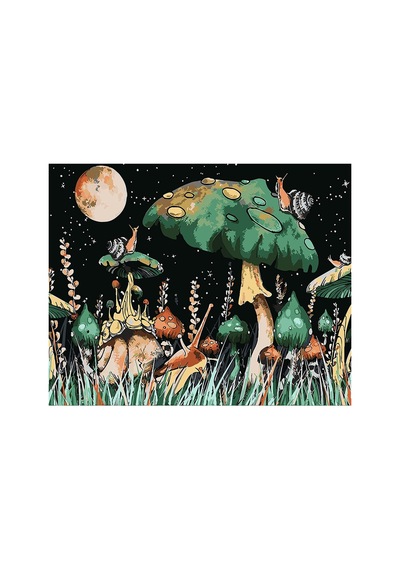 Ay Mantarları Sticker Çerçevesiz 50x65 Sayılarla Boyama Hobi Seti