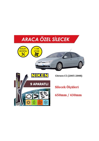 Citroen C5 Ön Cam Silecek Takımı 2005-2008