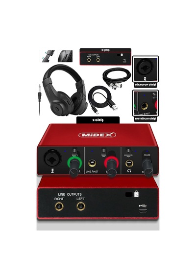 Tr Glx-500 Pro-hd 2 Giriş 2 Çıkış Usb Stüdyo Ses Kartı, Kulaklık Ve Xlr Kablo