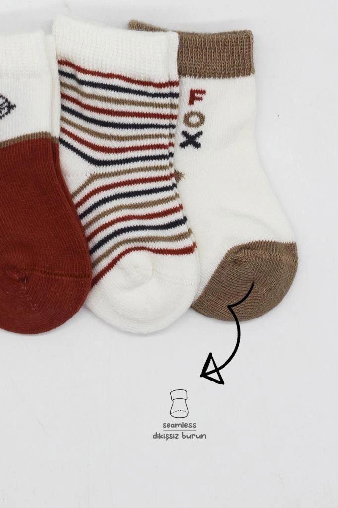 Storeşahin 3'lü Penye Soket Çorap 10109 Kiremit Beden: 0-3 Ay Renk: Kiremit Shn0720