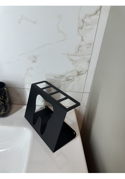 lyla concept Işıl Metal Şarjlı Diş Fırçalık Elektrikli Diş Fırçası Standı Siyah