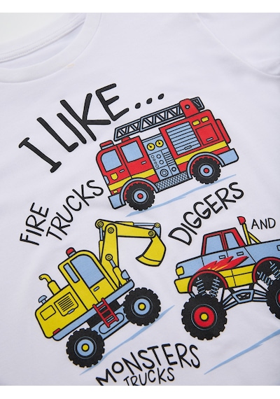 Denokids İnşaat Araçları Erkek Çocuk T-shirt Pantolon Takım
