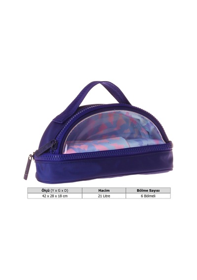 Tr Navy Blue Lightning Parlak Kumaş Detaylı Lacivert - Pembe Kız Çocuk Kalem Çantası/kalemlik - K1866 Genel