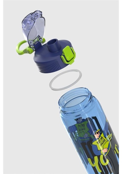 Renga Wave Desenli 630 Ml Tritan Çocuk Matara 912166 Mavi Turkuaz