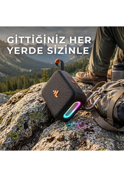 Lps-q220 Taşınabilir Kablosuz Bluetooth 5.4 Hoparlör - 5w Güçlü Ses, Tws Çift Eşleştirme, Led Işıklı, Microsd & Usb Girişli, Type-c Şarjlı Mini Hoparlör Siyah