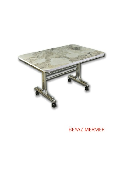 Pratik 70X110 Tekerlekli Orta Sehpa Krom Nikel Kaplamalı Metal (494118493)