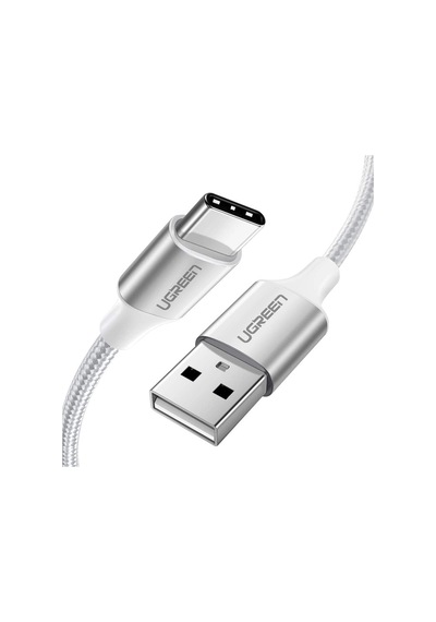 4 Adet Ugreen Usb-c To Usb-a 3a Qc Örgülü Hızlı Şarj Kablosu 2 Metre Gümüş Beyazı 60133