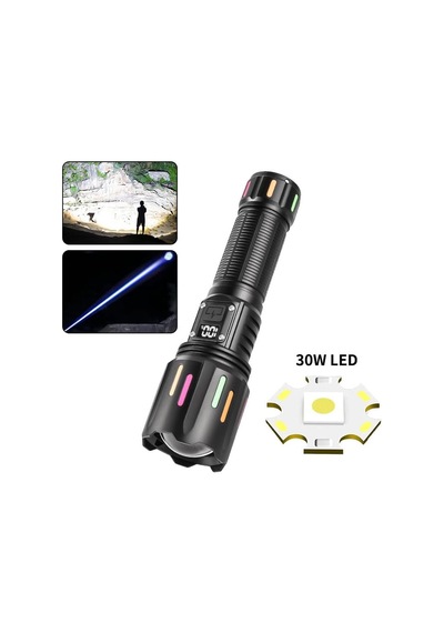 Peakstar Ps-9954 5000 Lümen 30w Zoomlu Led Powerbank Özellikli Şarjlı Profesyonel El Feneri