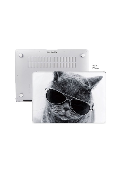 Apple Uyumlu MacBook Air M1 Kılıf 13 İnç Cat01nl Touchıd'li M1 Air A2337 A2179 A1932 İle Füme