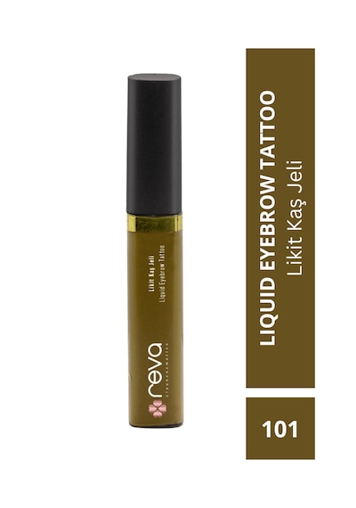 Kahverengi Likit Kaş Maskarası & Liquid Eyebrow Tattoo 5ml No: 101 - Vegan & Temiz Içerikli Siyah