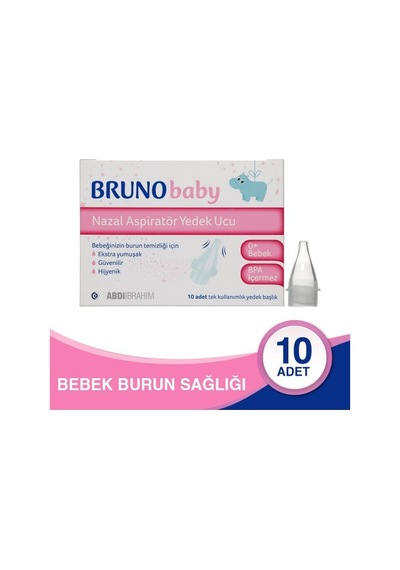 Bruno Baby Nazal Aspiratör Yedek Uçlar - Yumuşak, Bpa İçermeyen, 10 Adet, Manuel Ve Taşınabilir Kullanım İçin