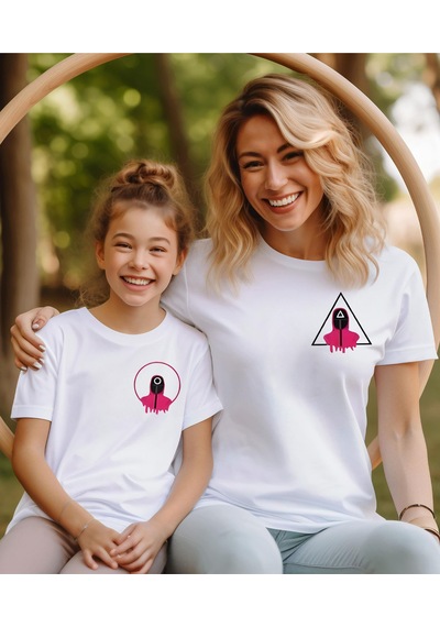 Aselinda Squid Game 2 Özel Tasarım Baskılı Bisiklet Yaka Beyaz Tişört/t-shirt- Tek Adet Fiyatıdır Beyaz