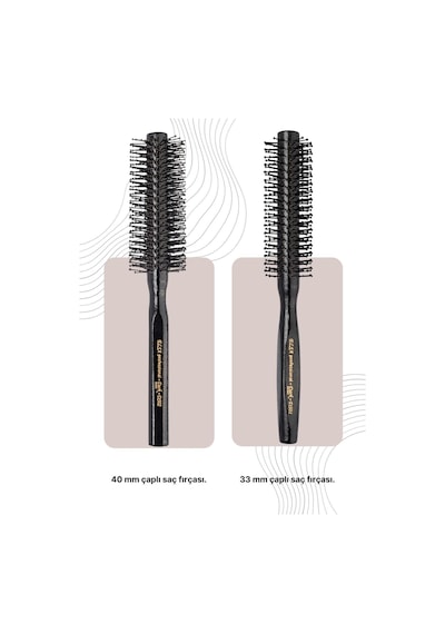 Elsa Professional Dark Serisi 2'li Erkek Saç Fırçası Ds01 - Ds02 Set