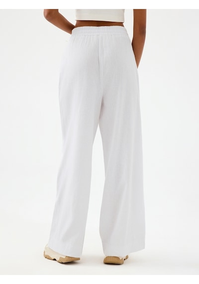 Regular Fit Kadın Pantolon Beyaz