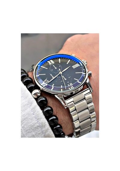 Lüks Tasarım Damat Çeyiz Classic Yatay Cüzdan Kemer Kartlık Ve Metal Classic Saat Çeyiz Kutu Seti Siyah