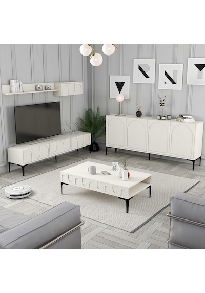 Variant Lyon 3 Lü Salon Takımı - Krem / Siyah
