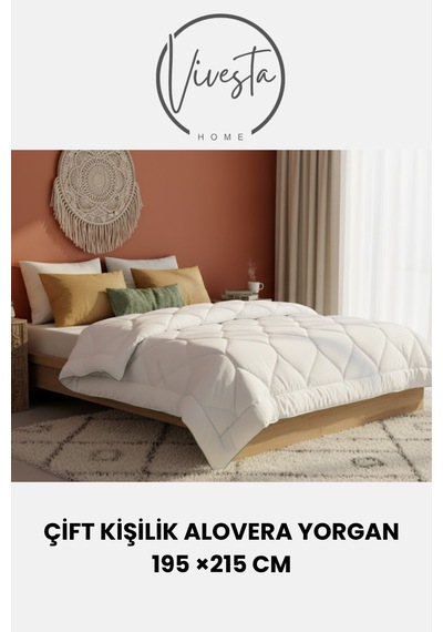 Aloe Vera Çift Kişilik Yorgan 195x215 Cm Beyaz