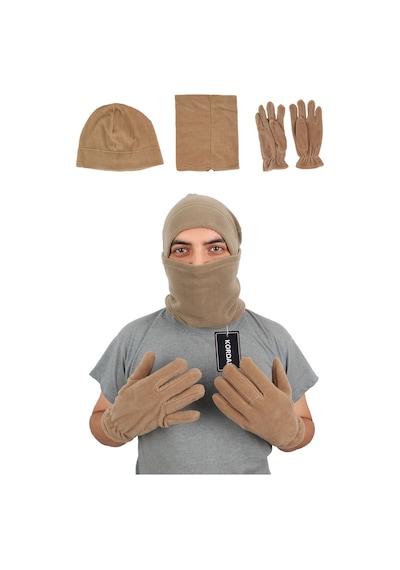 Kordak Termal İçlik Alt Üst Takım + Polar Bere + Boyunluk + Eldiven + Çorap Haki