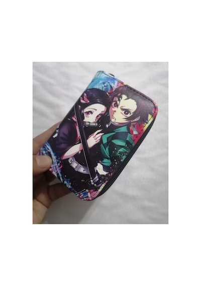 Owlbag Company Owl Bag Demon Slayer Nezuko And Tanjıro Desenli Tasarım Suni Deri Cüzdan Çok Renkli