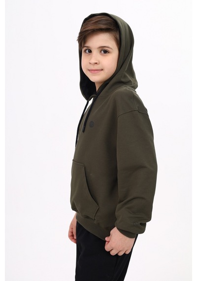 Toontoy Kids Toontoy Erkek Çocuk Relax Fit Kapüşonlu Cepli Hafif Düşük Omuz Baskılı Sweatshirt - 2 İplik Haki Toontoy Kids Toontoy Erkek Çocuk Relax Fit Kapüşonlu Cepli Hafif Düşük Omuz Baskılı Sweatshirt - 2 İplik Haki