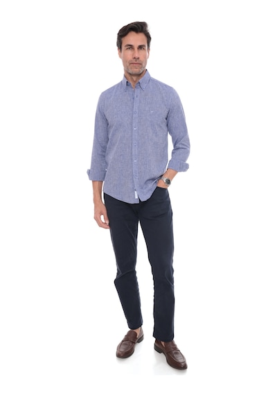 Slim Fit Uzun Kol Yaka Düğmeli Nefes Alan Keten Hediye Kutulu Erkek Gömlek Fs-004548 - Saks Mavi-3233 Slim Fit Uzun Kol Yaka Düğmeli Nefes Alan Keten Hediye Kutulu Erkek Gömlek Fs-004548 - Saks Mavi-3233