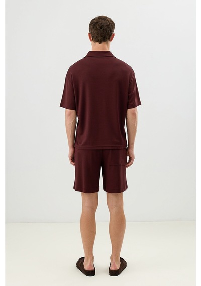 Antioch Polo Yaka Basic T-shirt Bordo