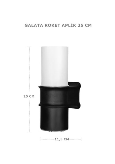 Bahçe Aydınlatması Galata Roket Aplik 25 Cm Bahçe Lambası 220v E27 Ip54 Çok Renkli