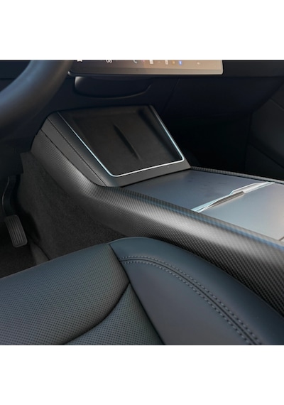 Tesla Model Y Juniper İçin Uyumlu Orta Konsol Yan Kaplama - 2 Parça Parlak Karbon