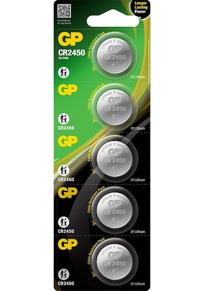 GP CR2450 3V Lityum Kartela Düğme Pil 5'li