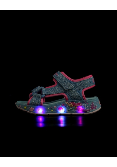 Skechers Mermaıd Dreams Sandal Büyük Kız Çocuk Mavi Işıklı Sandalet 303108l Blmt