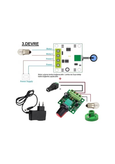 Kutulu 3 İn 1 Basit Lamba Ve Dimmer Deney Seti 3 Devre - Öğrenci Elektrik Devresi
