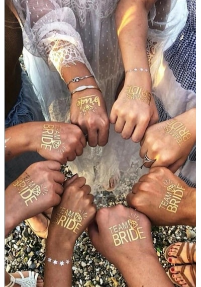 10 Ad Team Bride Geçici Dövme Bekarlığa Veda Bride To Be Dövmesi