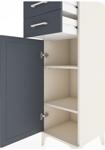 Hyperion Dolap 2 Raflı 2 Çekmeceli Tek Kapaklı 44x44x134 Aytaşı-antrasit Aytası