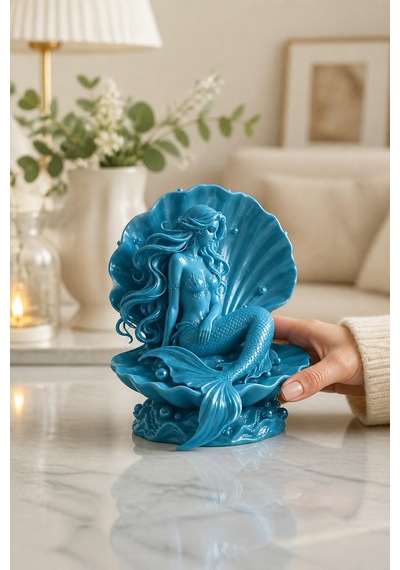 Kabuklu Deniz Kızı Figürlü Dekoratif Biblo 08966690