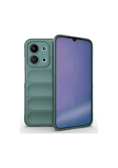 Xiaomi Redmi 15c 4g Kılıf Esnek Tpu Oyuklu Arka Yüzey Tasarımlı Zore Etnik Silikon Kapak Koyu Yeşil