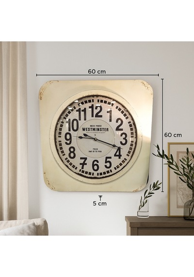 Duvar Saati Kare 60x60 Krem