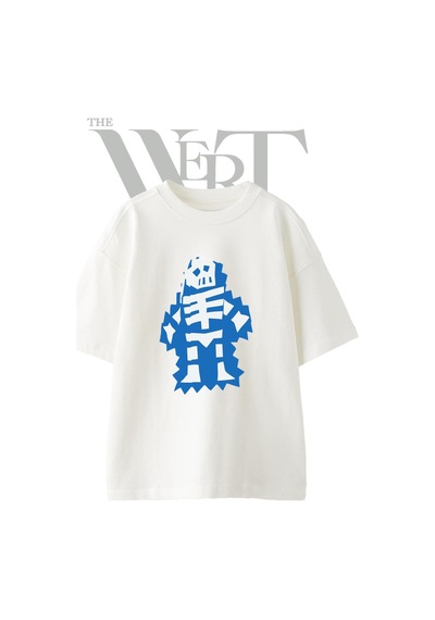 Thewert Iskelet Tasarım Baskılı Ünisex Beyaz Oversize T-shirt