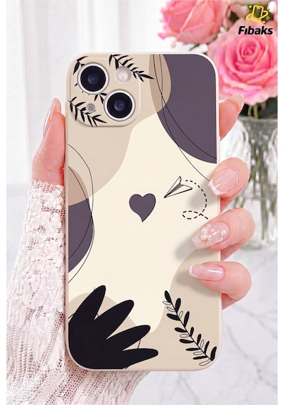 Fibaks iPhone 13/14 Uyumlu Kılıf Tasarımlı Desenli Kamera Korumalı Secret Garden Kalp Yumuşak Silikon Kapak