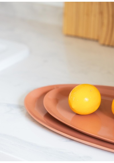 The Mia Cotta Limoges Oval Servis Terracota 43x22 Cm