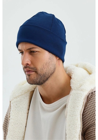 Erkek Termal %100 Pamuklu Soft 2 Stil 1 Arada Bere Premium Cuts Serisi - Standart / Açık Lacivert Açık Lacivert