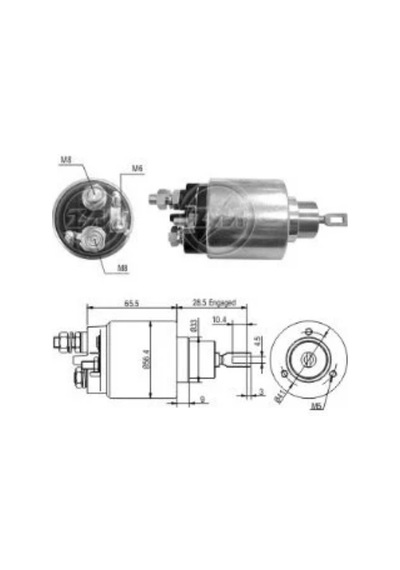 Zm 12V Marş Otomatiği Bosch  Tipi Kmm M6 Sağ Bmw-Fiat Marea-Ford E