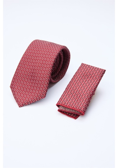 İmza Kırmızı-bordo Desenli 7 Cm Kravat 1090260132 Kırmızı - Bordo